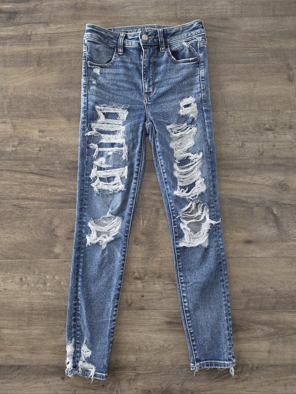 American Eagle Jegging Crop High Rise Distressed Size 4 Regular